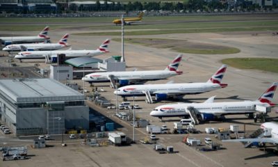 British Airways planes are seen here at Heathrow Airport -- a strike called for the summer there by BA staff has been called off after an improved pay offer