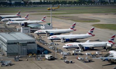 British Airways planes are seen here at Heathrow Airport -- a strike called for the summer there by BA staff has been called off after an improved pay offer