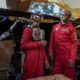 David Gathu, left, and Moses Kiuna are self-taught Kenyan innovators who have built a bio-robotic prosthetic arm out of electronic scrap