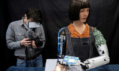 Ultra-realistic robot artist Ai-Da and other robots will join the summit looking at how to harness AI for empowering humanity